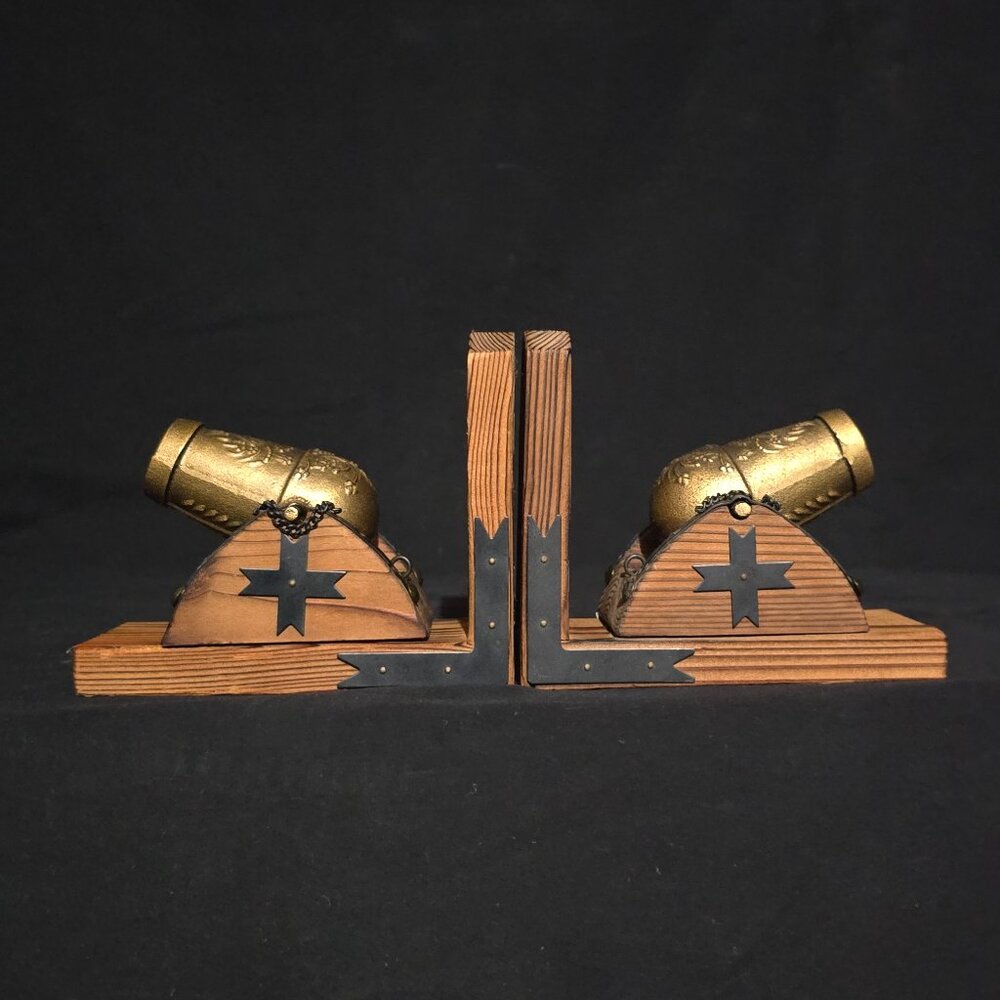 Vintage Made in Japan Mortar Cannon Bookends